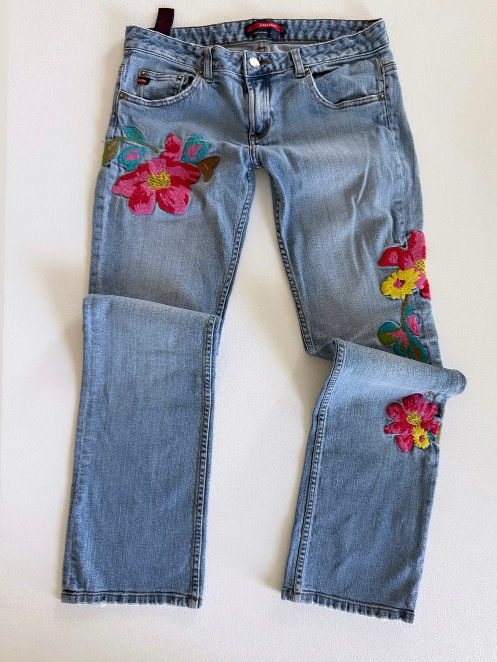 Vintage Embroidered Floral Low Rise